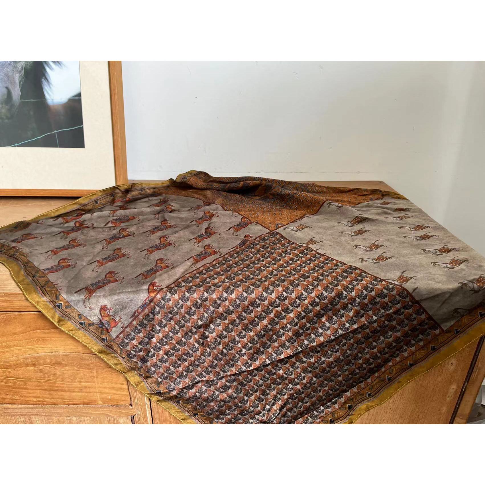 妝點家 荼  桑蚕丝 时尚复古 古香古色 百搭  围巾  06001