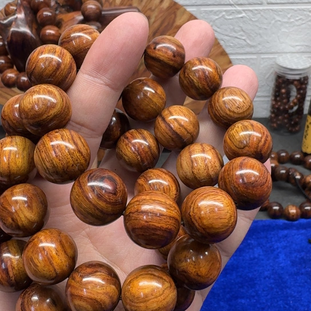 黄花梨/降香黄檀手串/手链1.8规格顺纹干料海黄手串