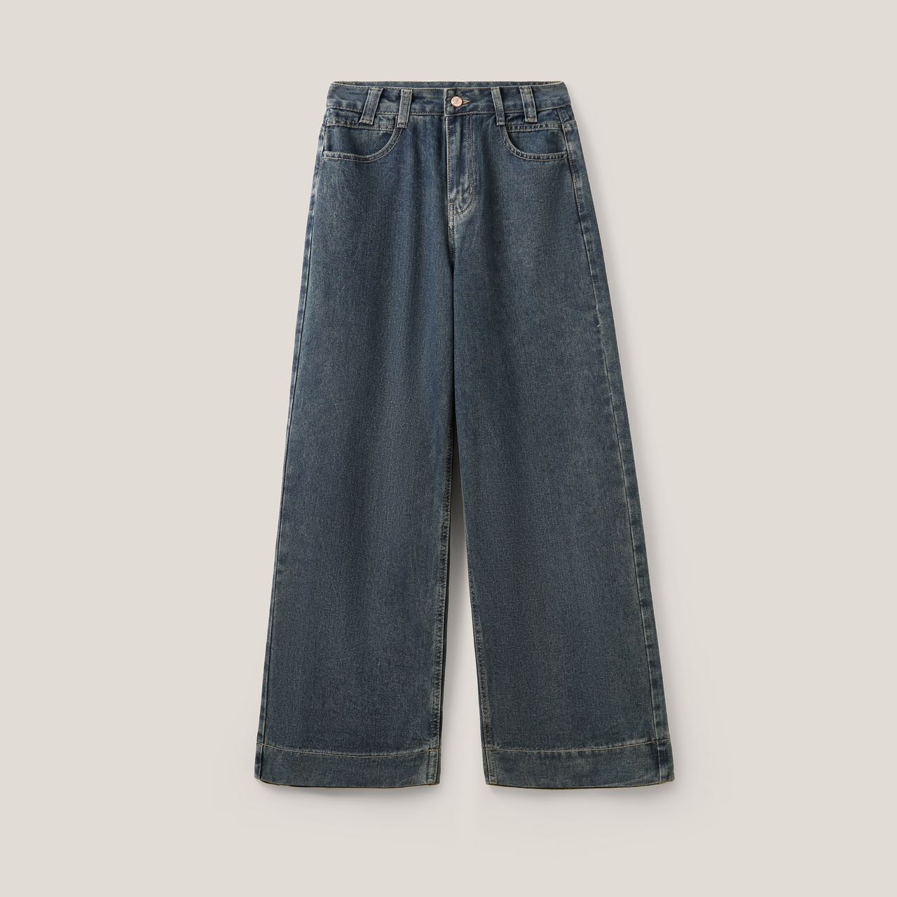 【BuBu专属】 KD010经典皮标牛仔裤潮流阔腿裤子8S071