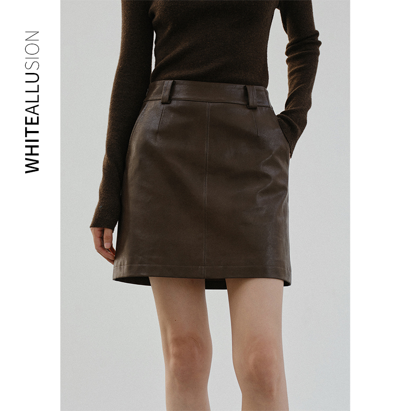 清仓 1491半身裙复古时尚皮裙气质显瘦短裙小个子