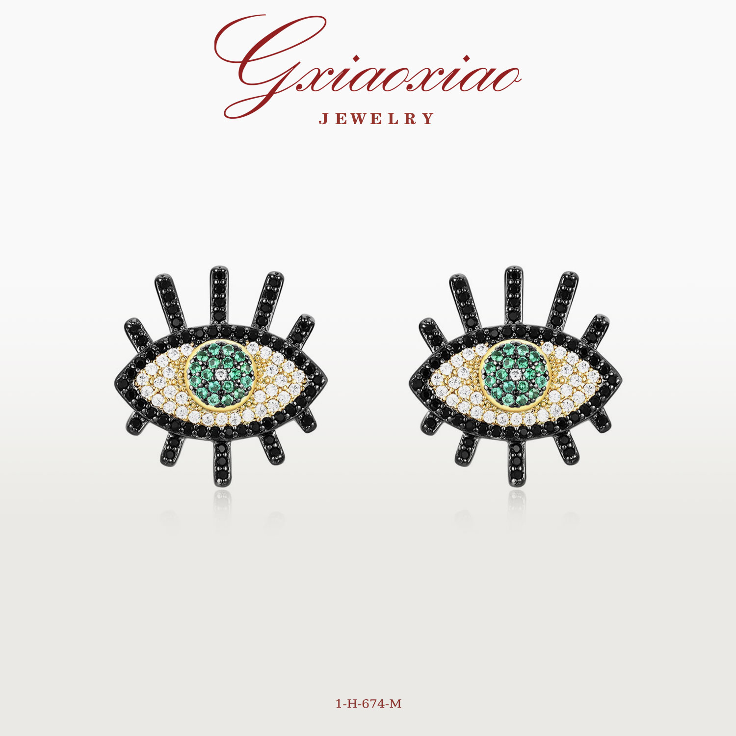 G XIAOXIAO 复古时尚个性恶魔之眼耳环 1-H-674-M