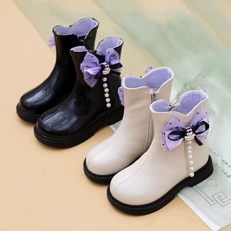 2025秋冬新款女童加绒短靴小女孩皮靴默认瑕疵完美慎拍