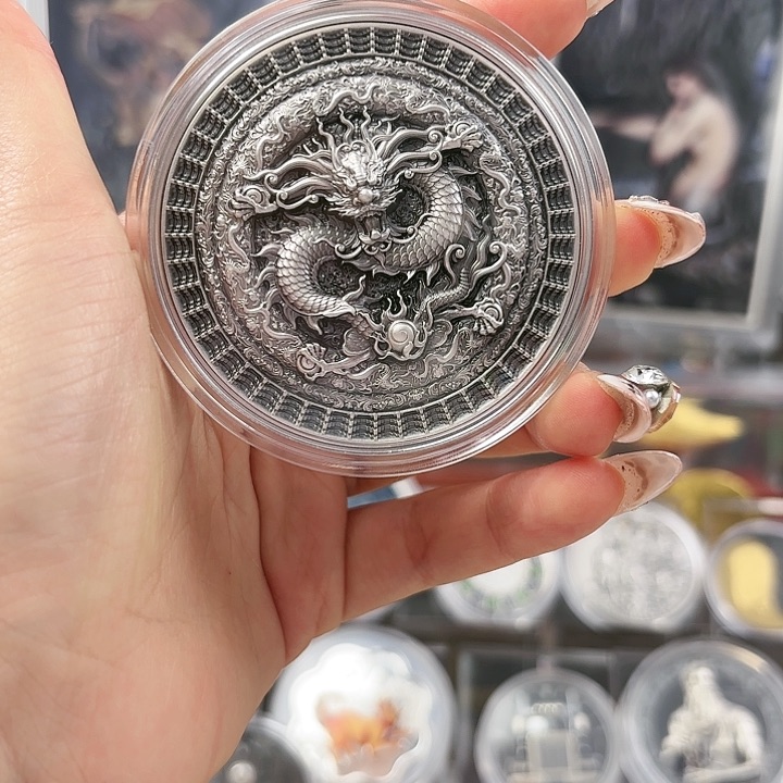 纯银双金属紫禁城之龙纪念银币2023