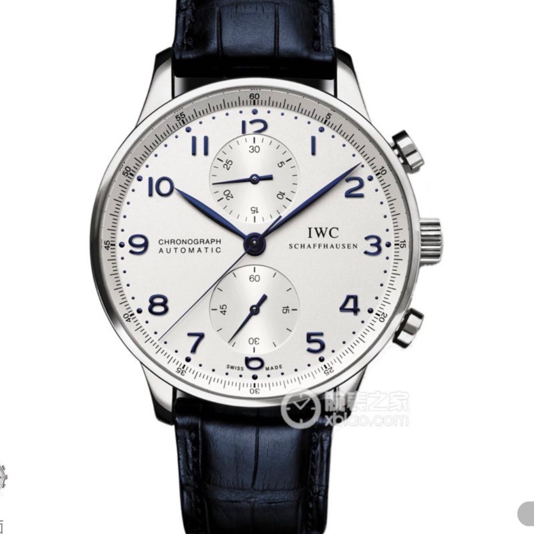 99新 IWC/万国 万国葡萄牙计时白盘蓝针新款背透41表径 22全套