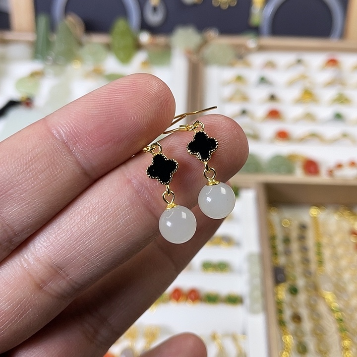 和田玉（碧玉）颈饰银S925镶嵌