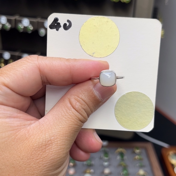 银S925镶嵌戒指和田玉和田玉40