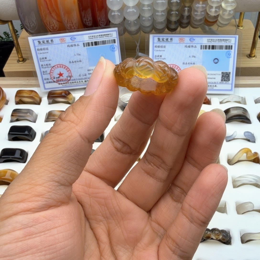 玛瑙/玉髓未镶嵌戒圈12圈福利