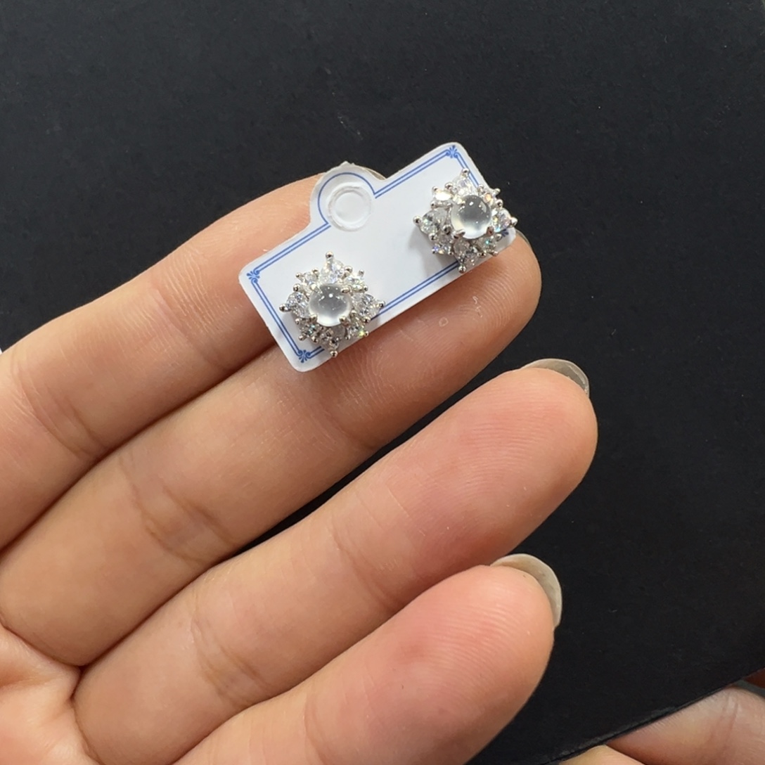 翡翠银S925镶嵌耳饰