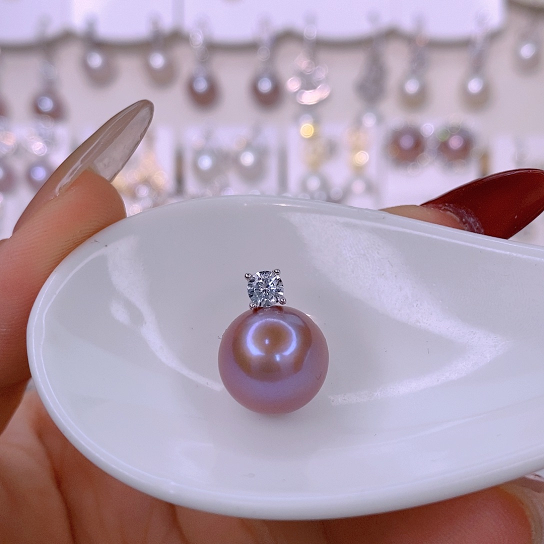 银S925镶嵌颈饰淡水珍珠