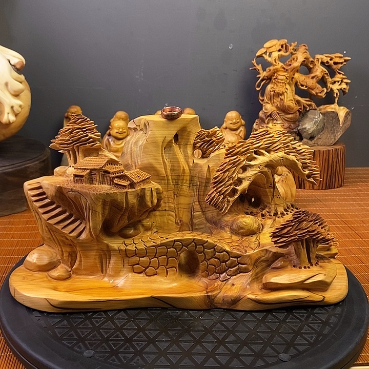 柏木崖柏倒流香摆件