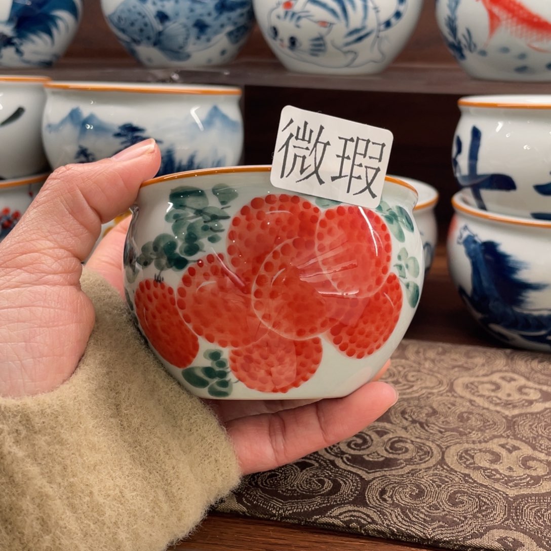 微瑕釉下彩纯手绘