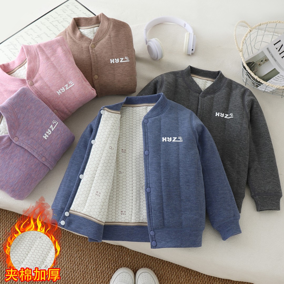 【校服神器】儿童棉服羊毛蚕丝保暖内衣家居服中大童棉袄上衣温变