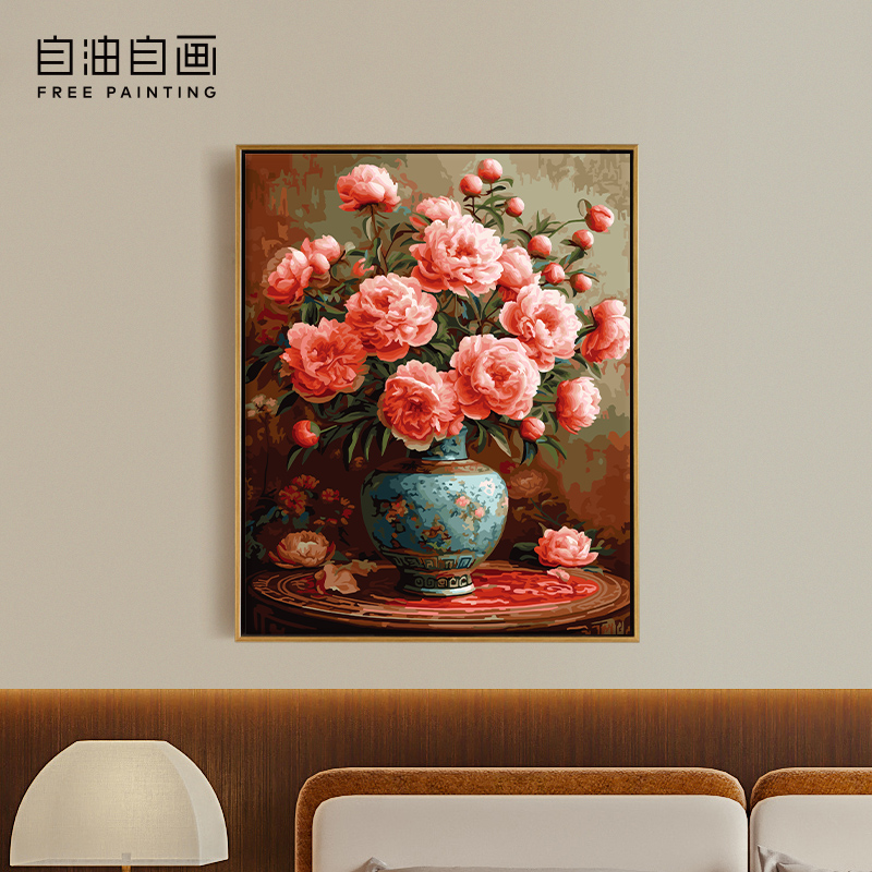 40x50带背板数字油画填色油画手工油画涂色油画肌理画手绘装饰画