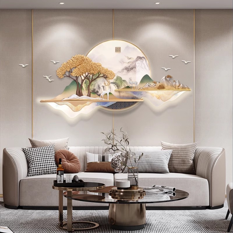 RELIFE/福雕家饰(福山福境）3D立体带灯沙发背景壁饰装饰画