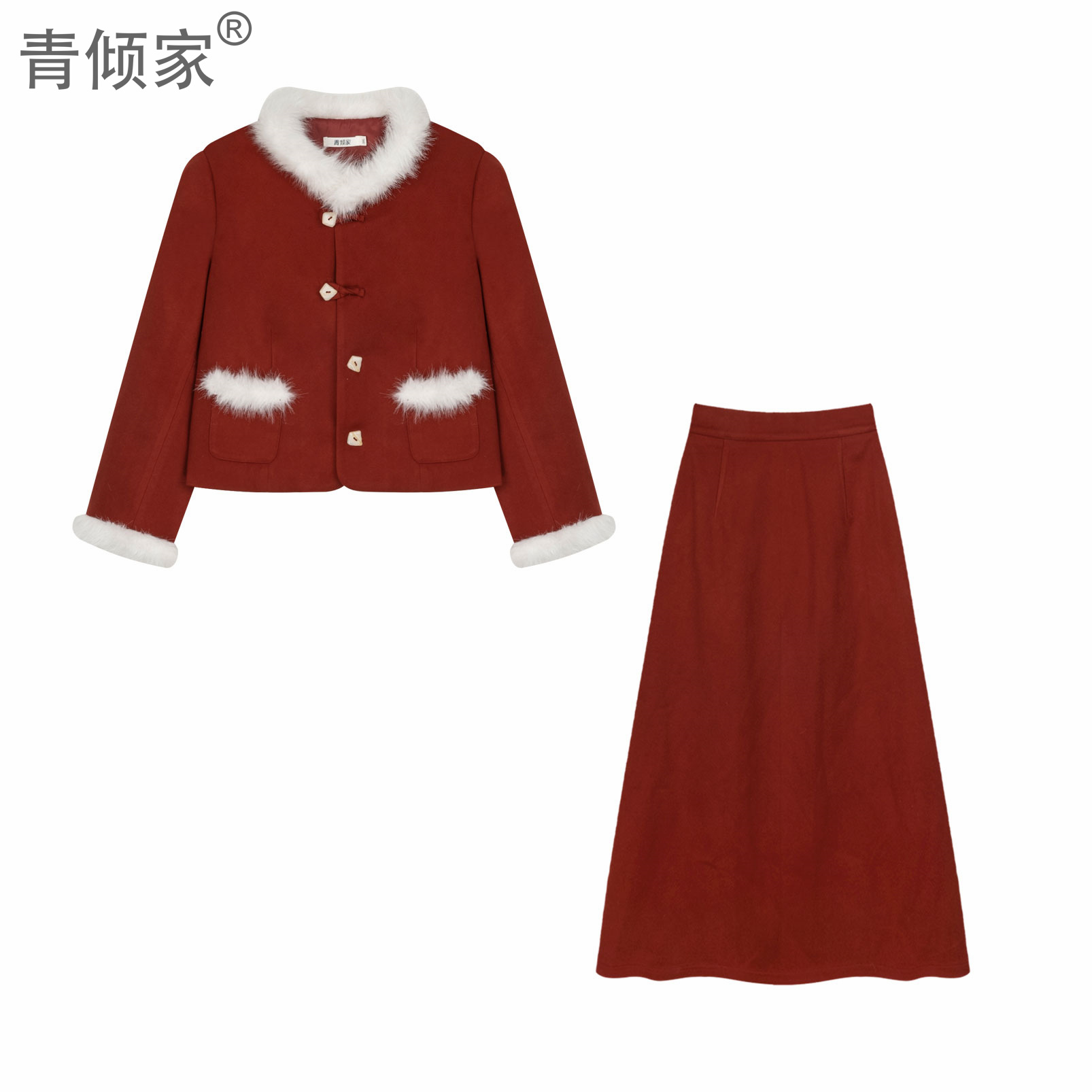 【新年战袍】冬季长袖冬季订婚礼服裙女高级感秋冬小香风套装冬气质