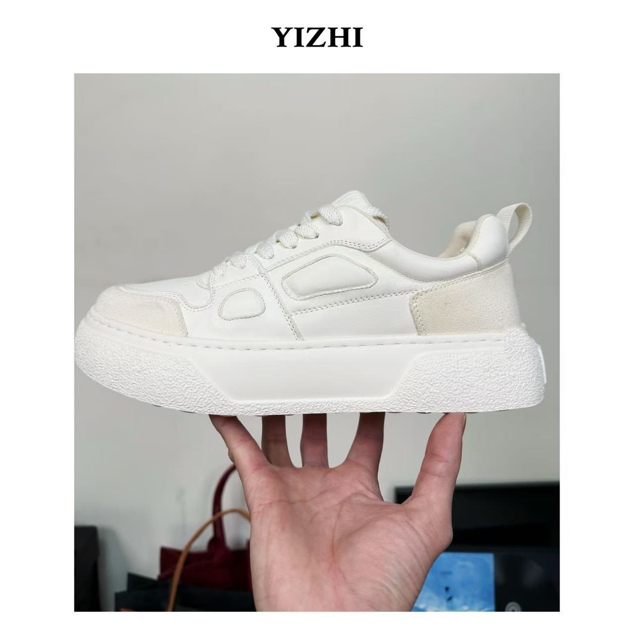 一志YIZHI 头层牛皮小白鞋空军