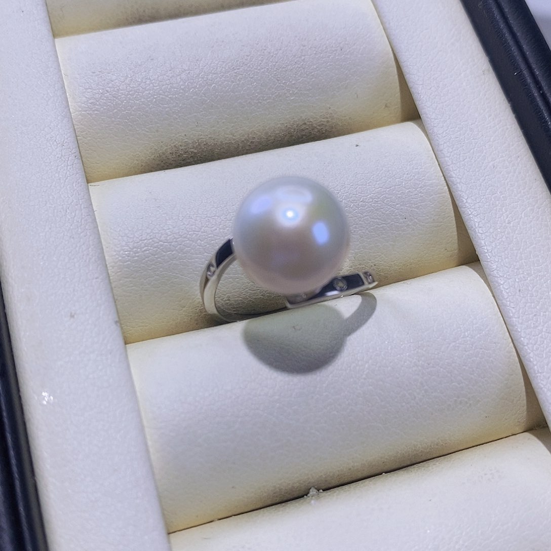 淡水珍珠戒指银S925镶嵌