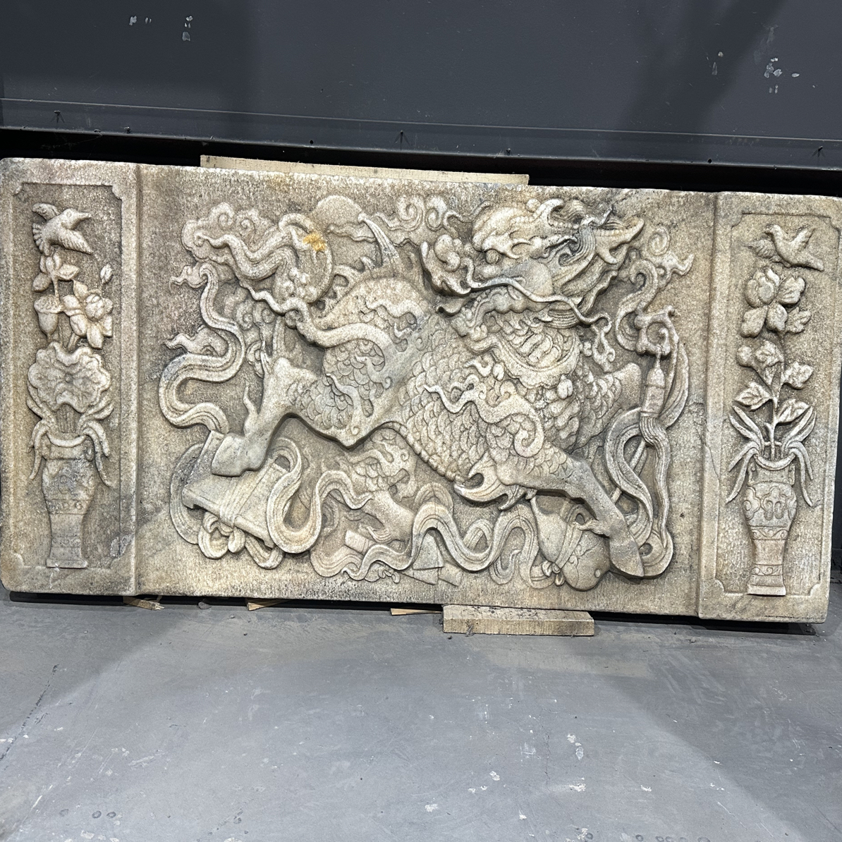 庭园石雕汉白玉麒麟板