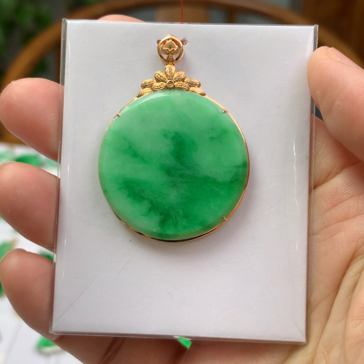 【闪购商品】翡翠颈饰18K金镶嵌翡翠首饰