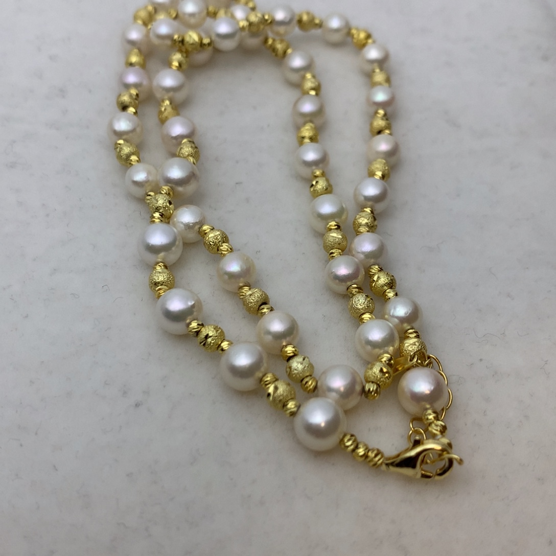 海水珍珠毛衣链银S925镶嵌