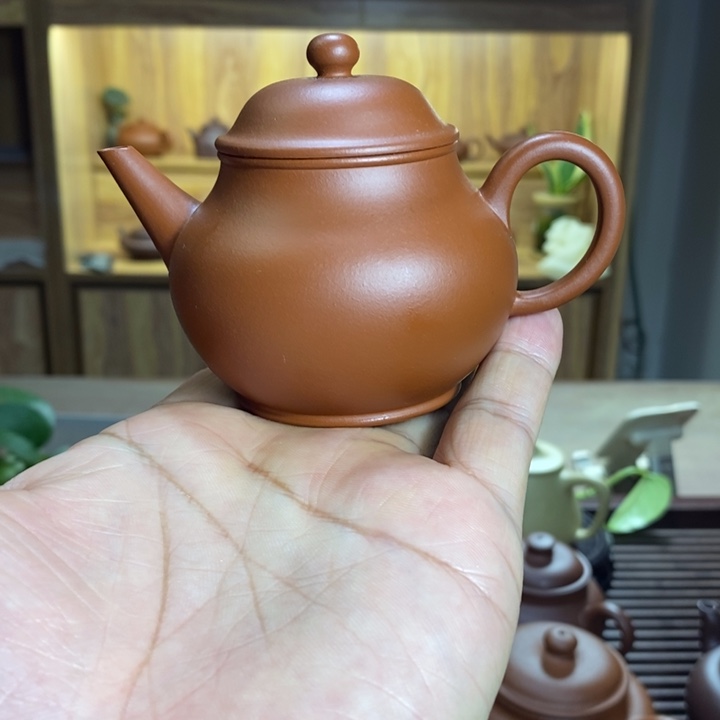 紫砂茶壶M*?巴乐水平，半手工，小红泥