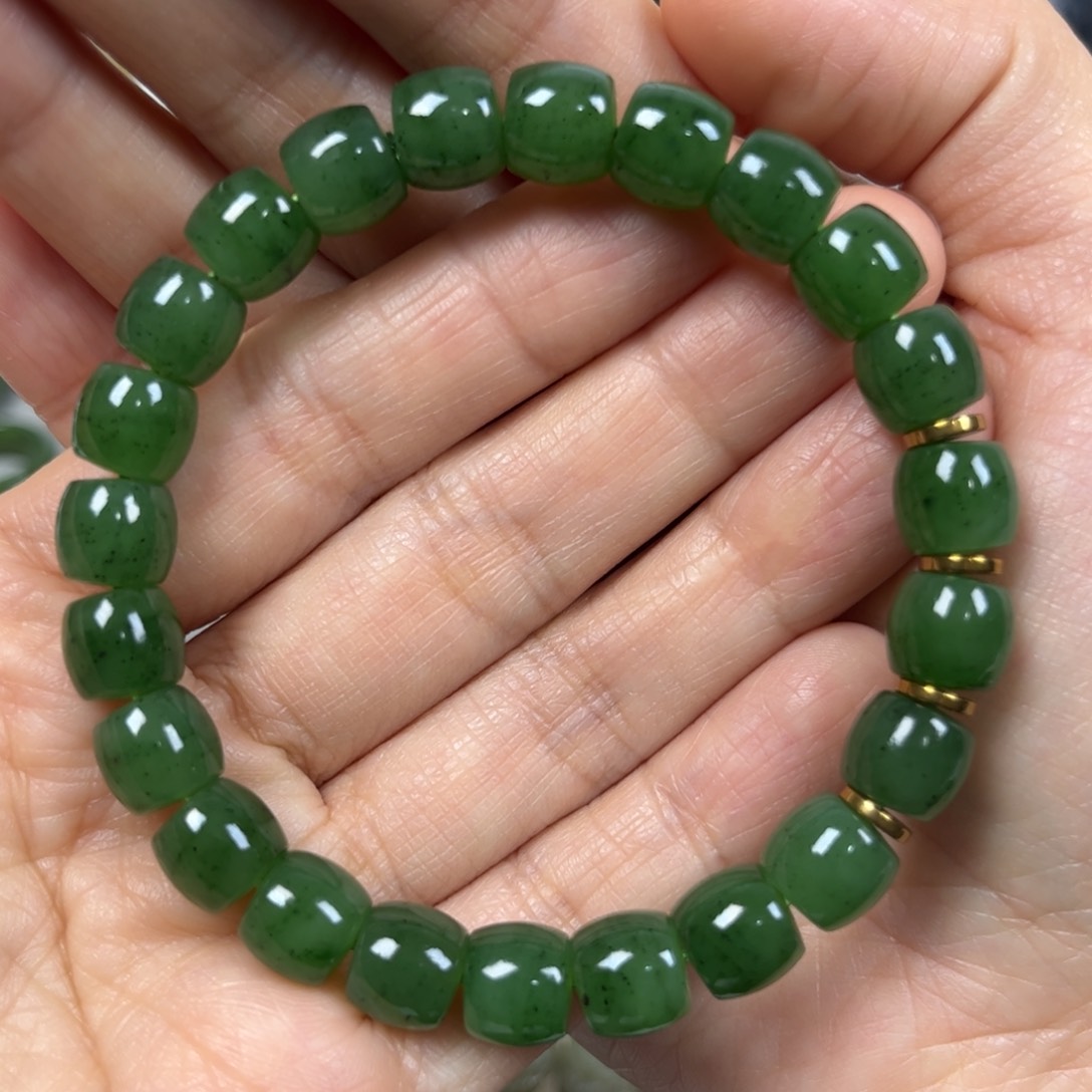 和田玉手串未镶嵌卡9直切