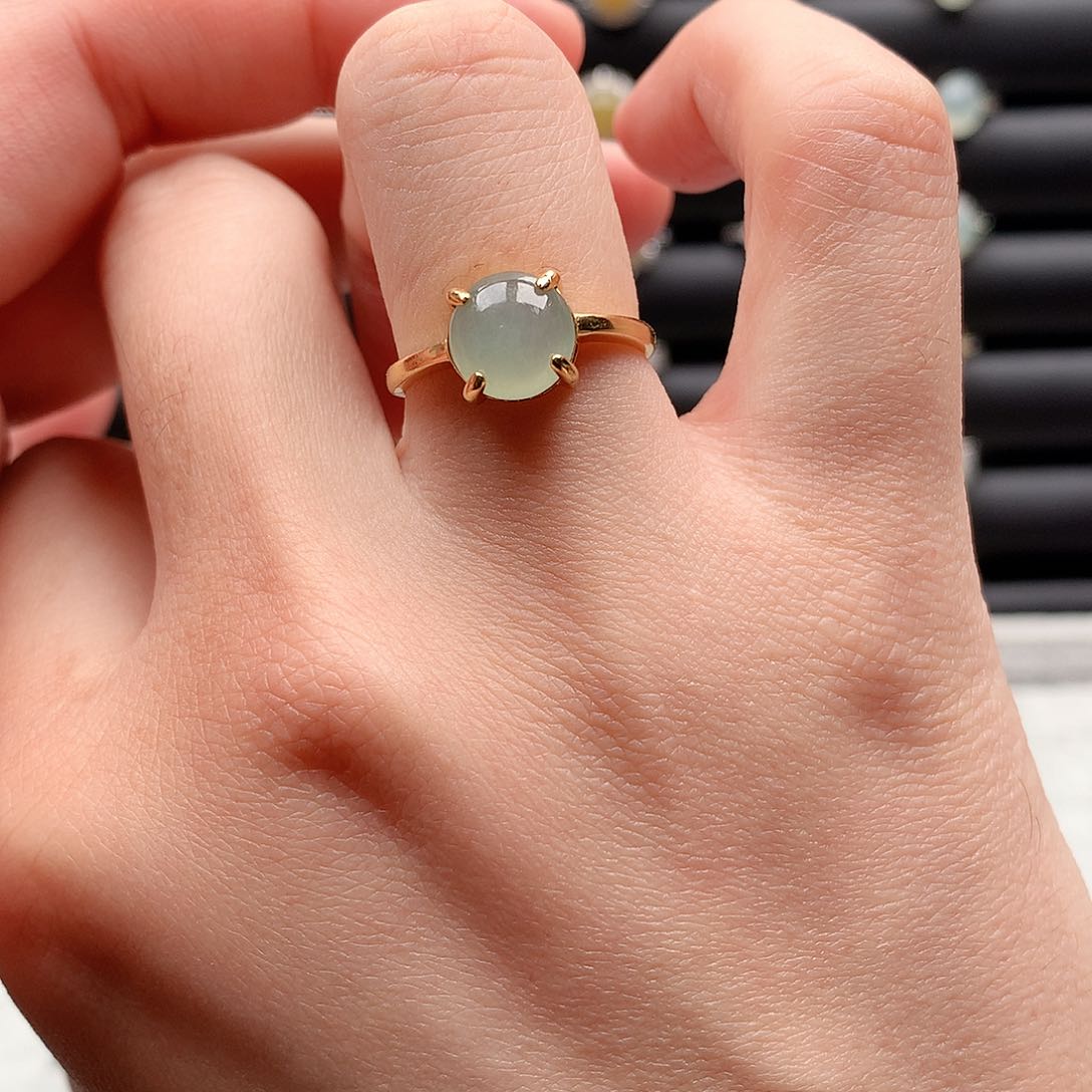 翡翠戒指银S925镶嵌0241