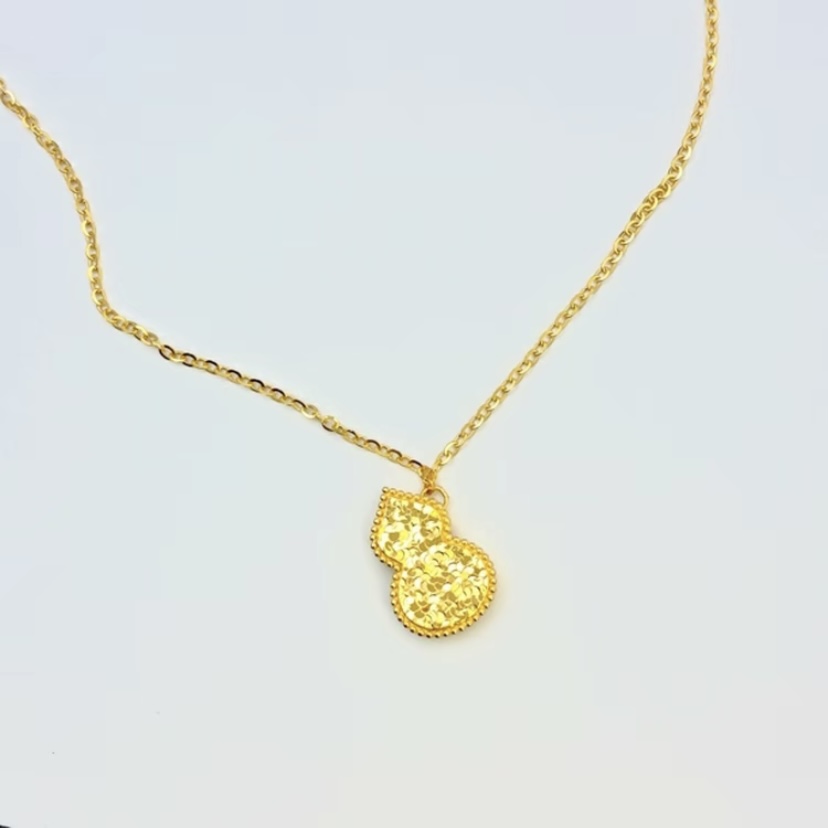 TSL/谢瑞麟【3期免息】足金5G碎冰冰葫芦套链