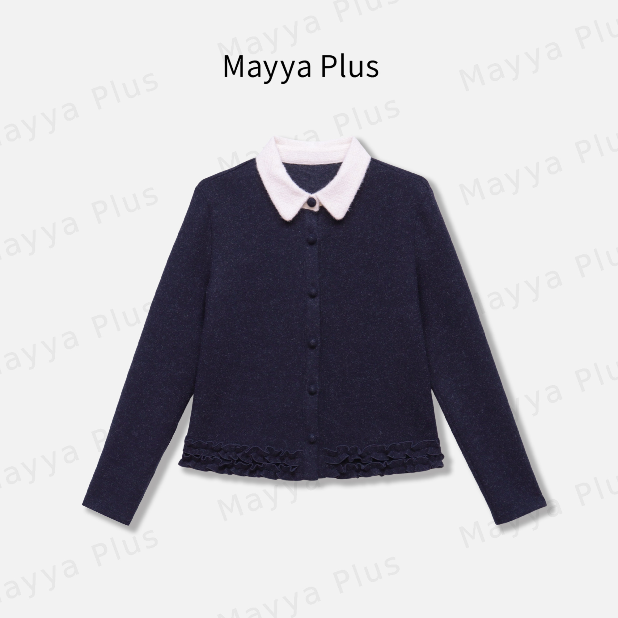 【梨花酿】Mayya Plus麦芽定制冬季百搭撞色针织针织上衣女32546958