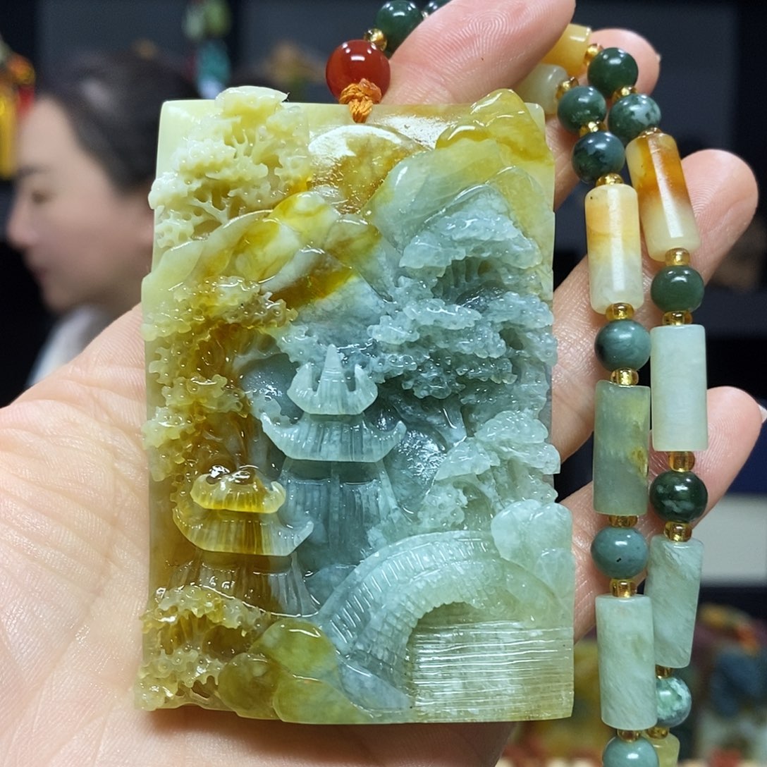 未镶嵌岫玉挂件吊坠手把件