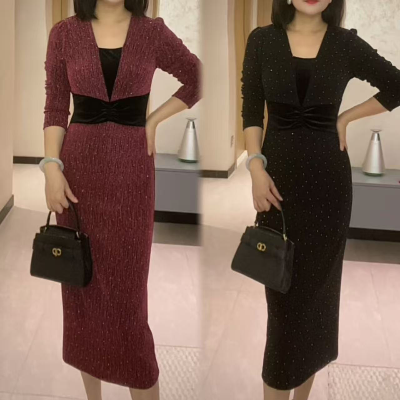 轻奢高级感气质显瘦女人味高级感连衣裙YF25341