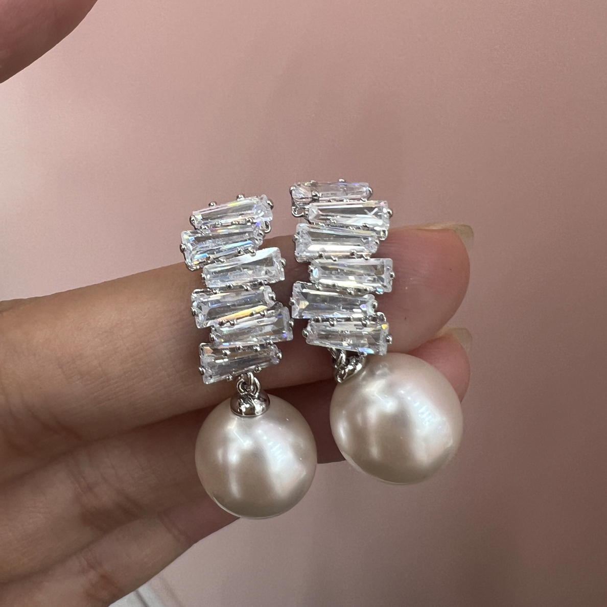 非金属莫桑石耳饰 珠珠锆锆耳耳发夹