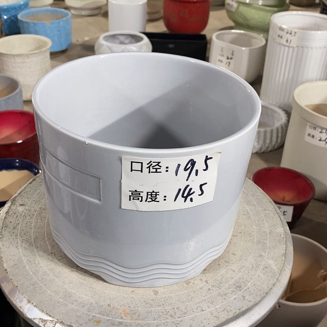 【闪购商品】陶瓷微瑕花盆-034-1个灰