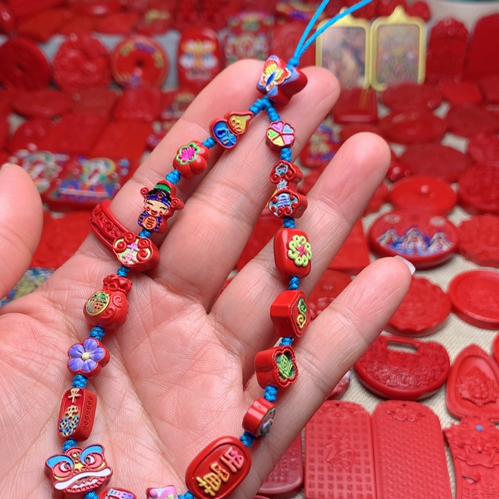 天然辰砂工艺品朱砂手机链