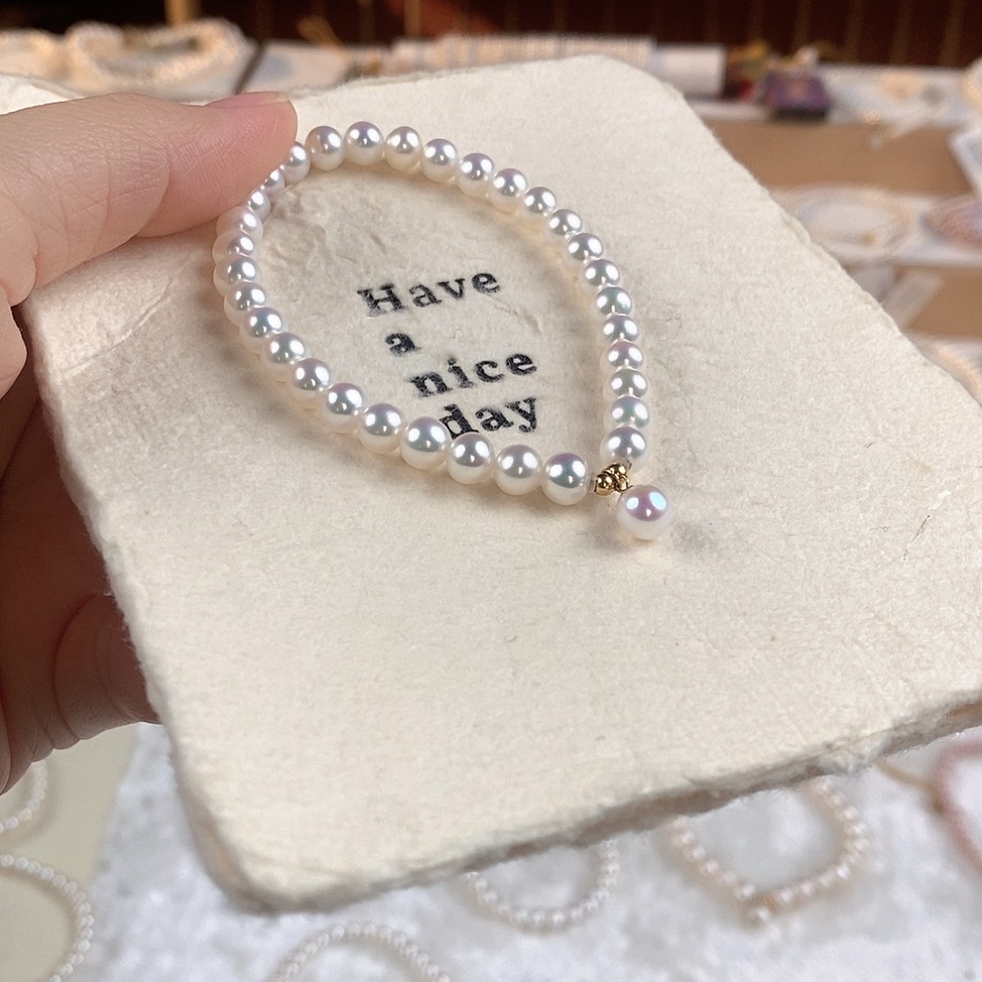 淡水珍珠手绳18K金镶嵌