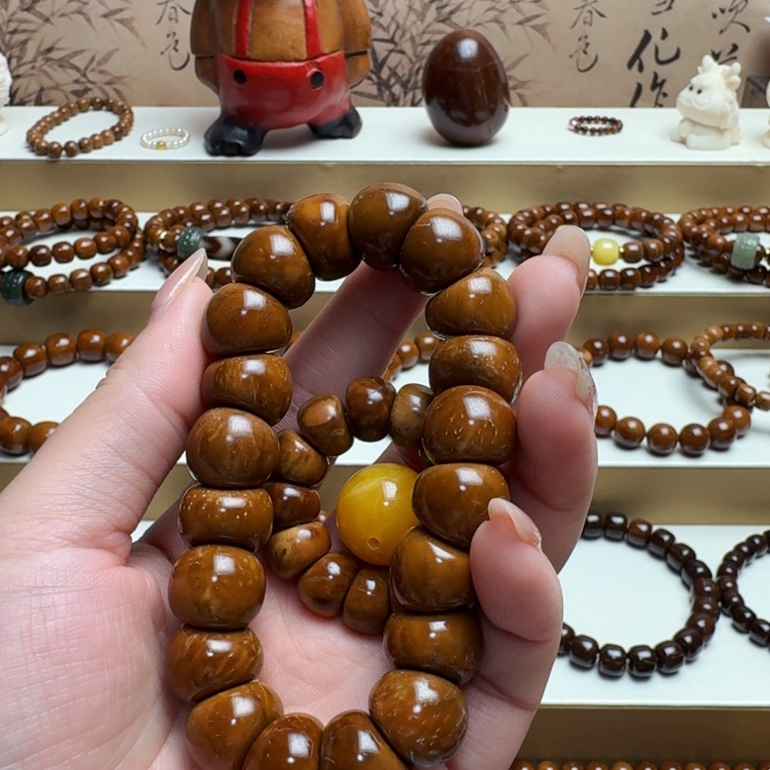 琨***婷吊坠库克库克菩提手串大肠福利款普挑带棕眼线15mm