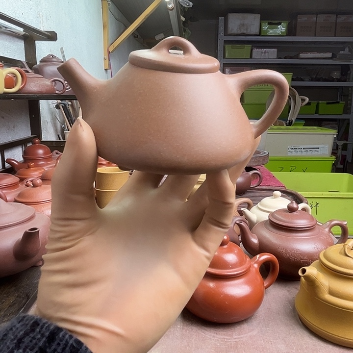 茶壶紫砂宜兴原矿团泥子冶石瓢160cc光素