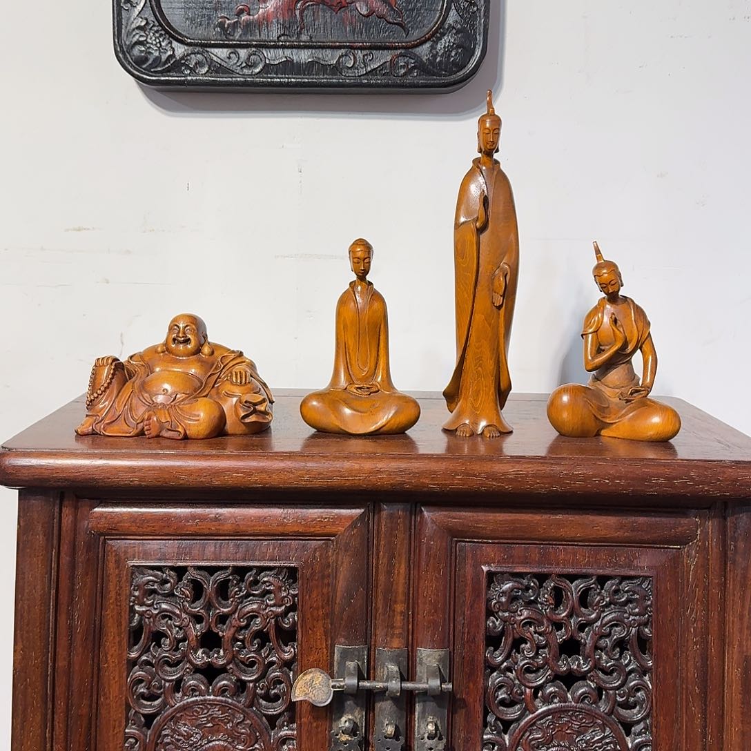 读***人木复古装饰摆件北魏佛大佛