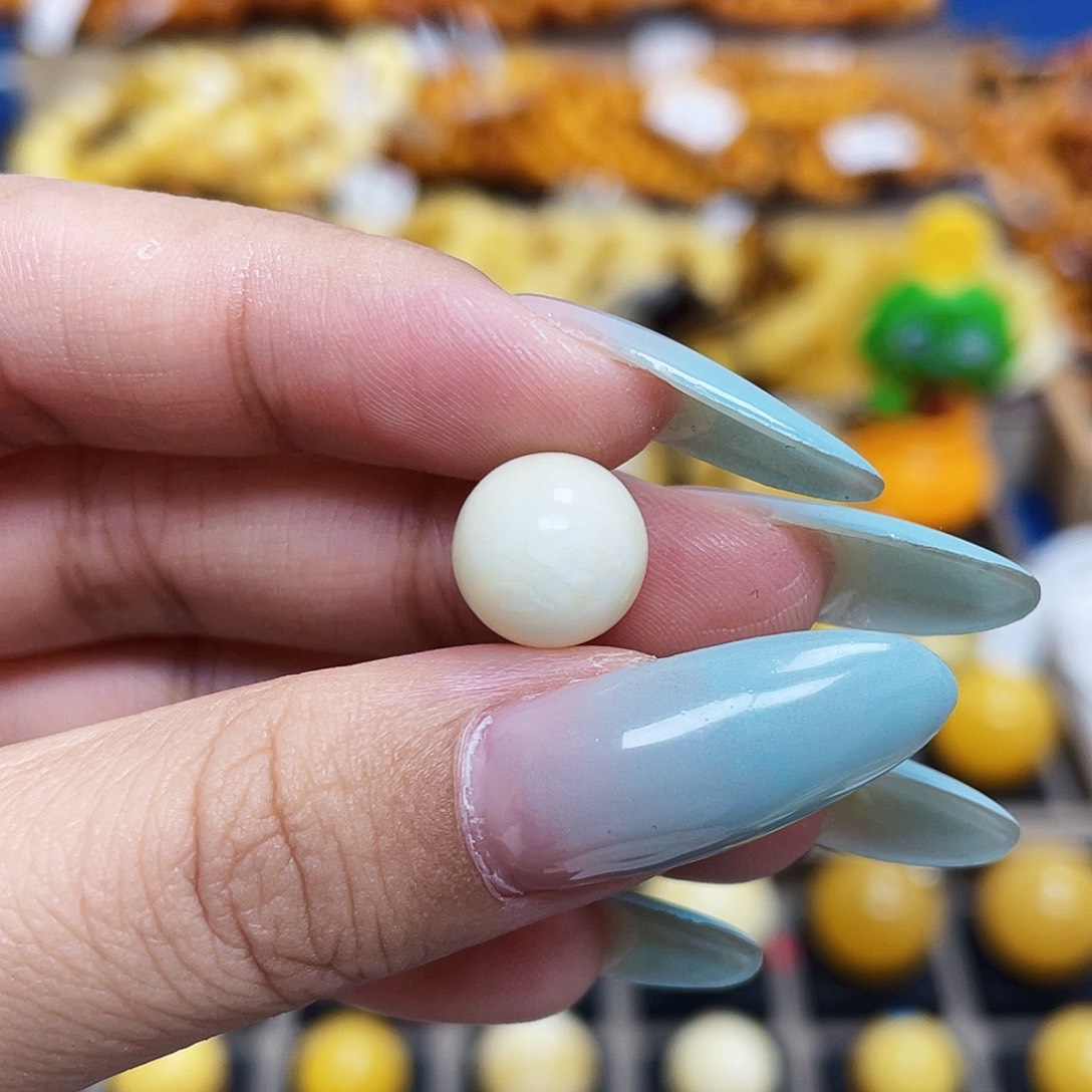 未镶嵌琥珀珠宝奇石10.2mm圆珠高品