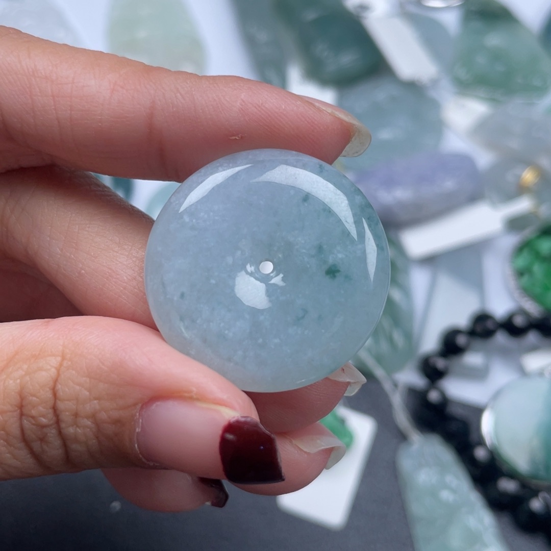 翡翠颈饰未镶嵌纯天然a货缅甸翡翠包邮