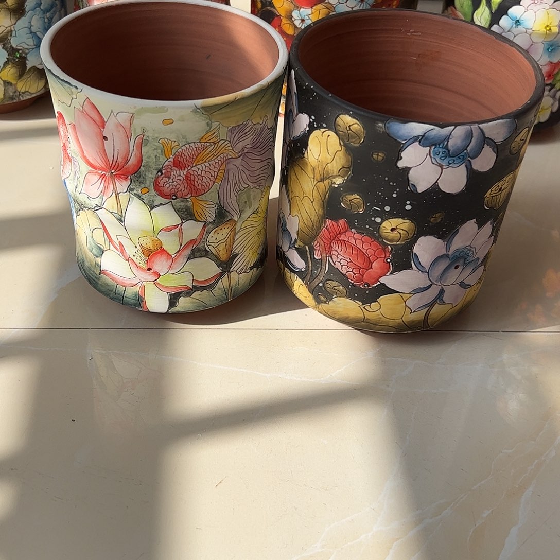 一***啊景德镇炫彩手绘陶瓷花盆