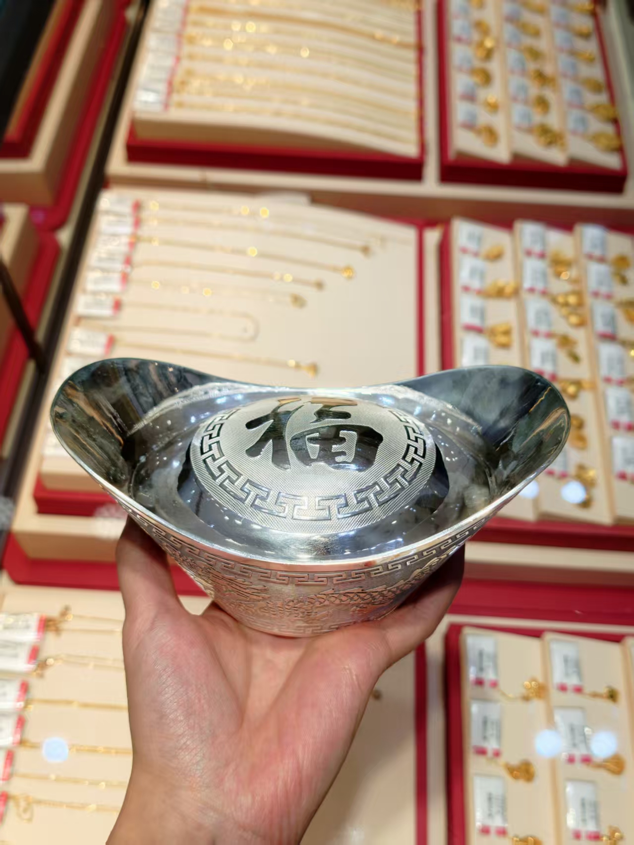 【1000g】999足银元宝投资银锭送人礼物（空心）