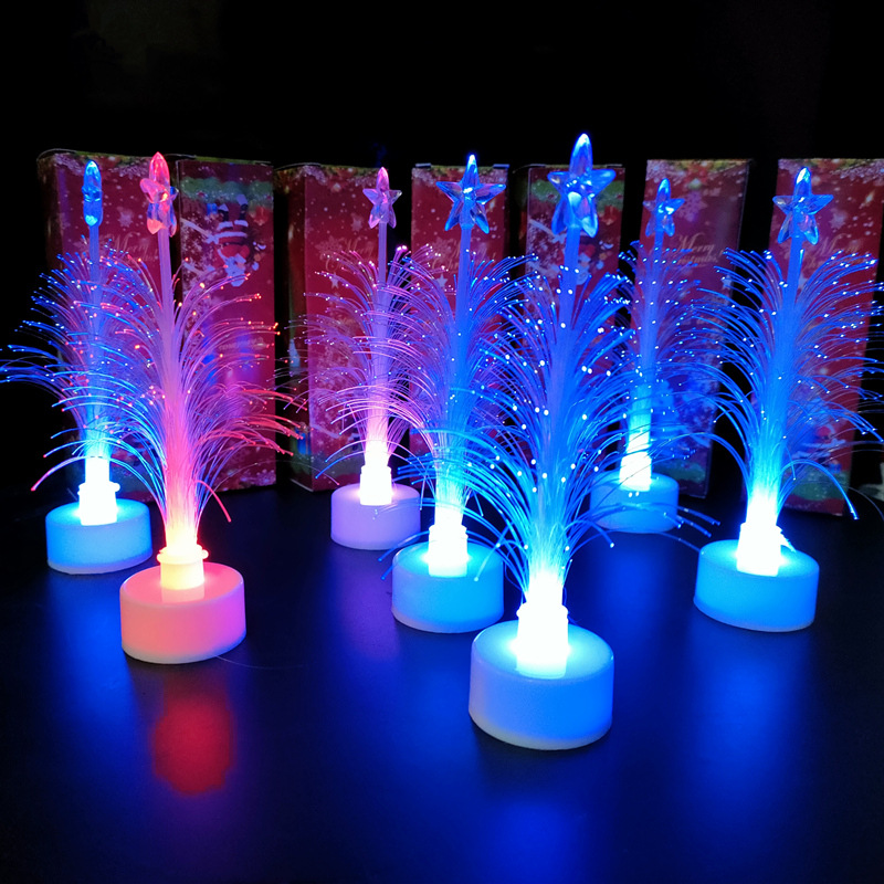 盒装梦幻光纤圣诞树夜市热卖发光玩具闪光圣诞树