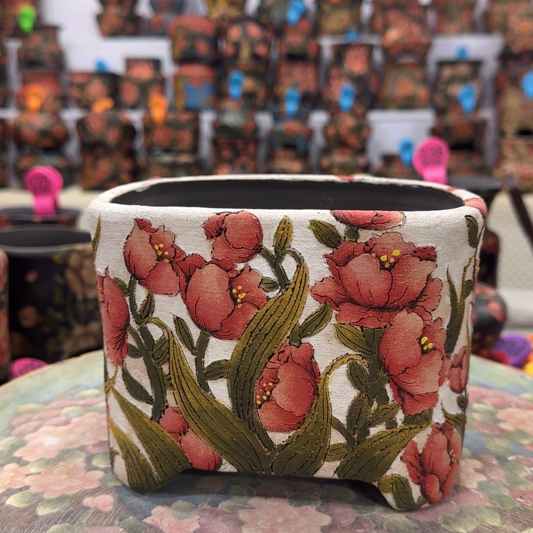 花盆紫砂精品多肉手绘花盆