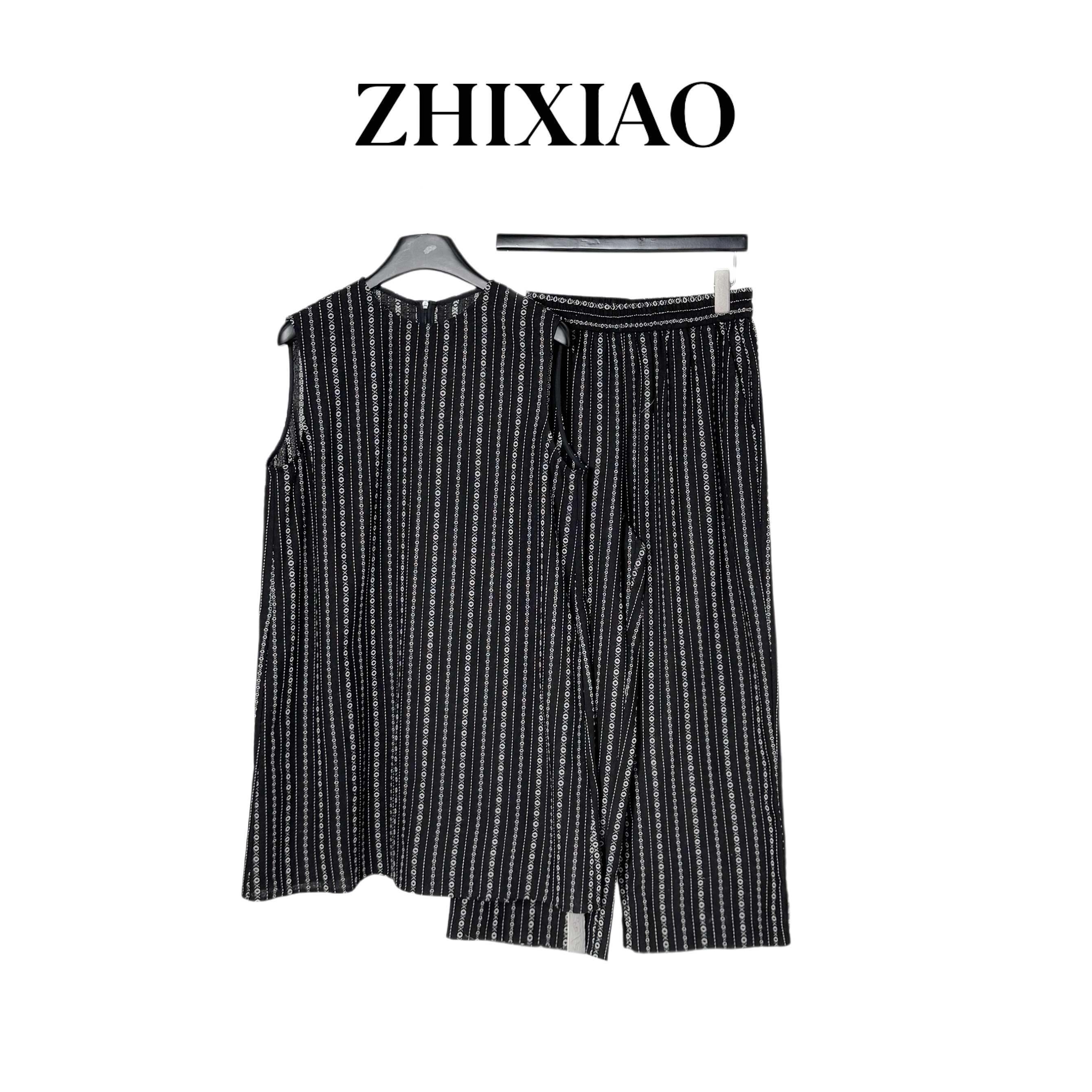 【ZHIXIAO】夏季新款：无袖上衣休闲套装8075