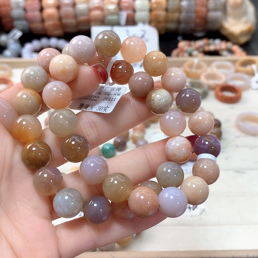 硅化珊瑚（珊瑚玉）手链未镶嵌@****～069