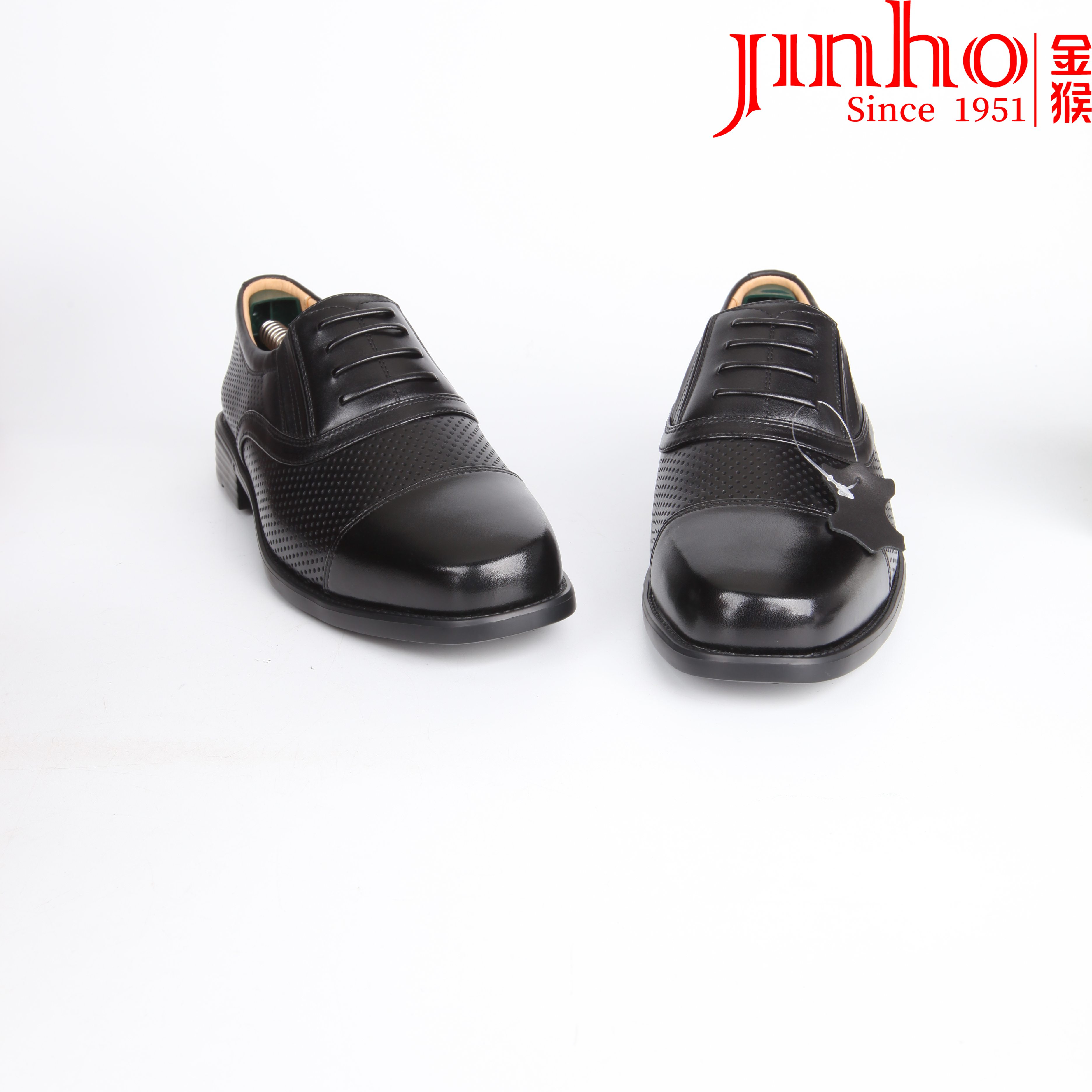 Jinho/金猴三接头正装商务风套脚平跟休闲皮鞋男士透气凉鞋