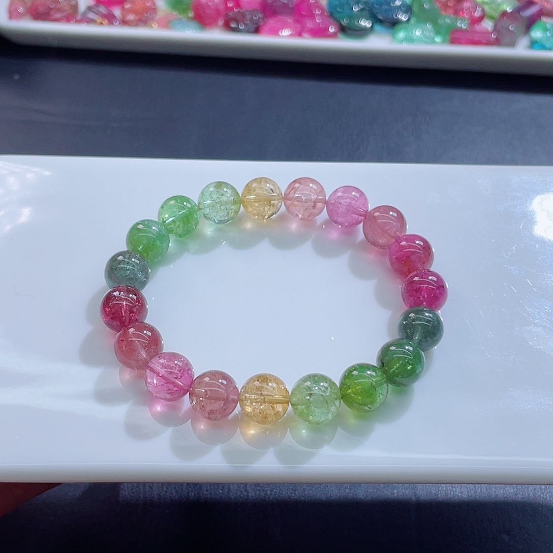 未镶嵌碧玺手链10mm