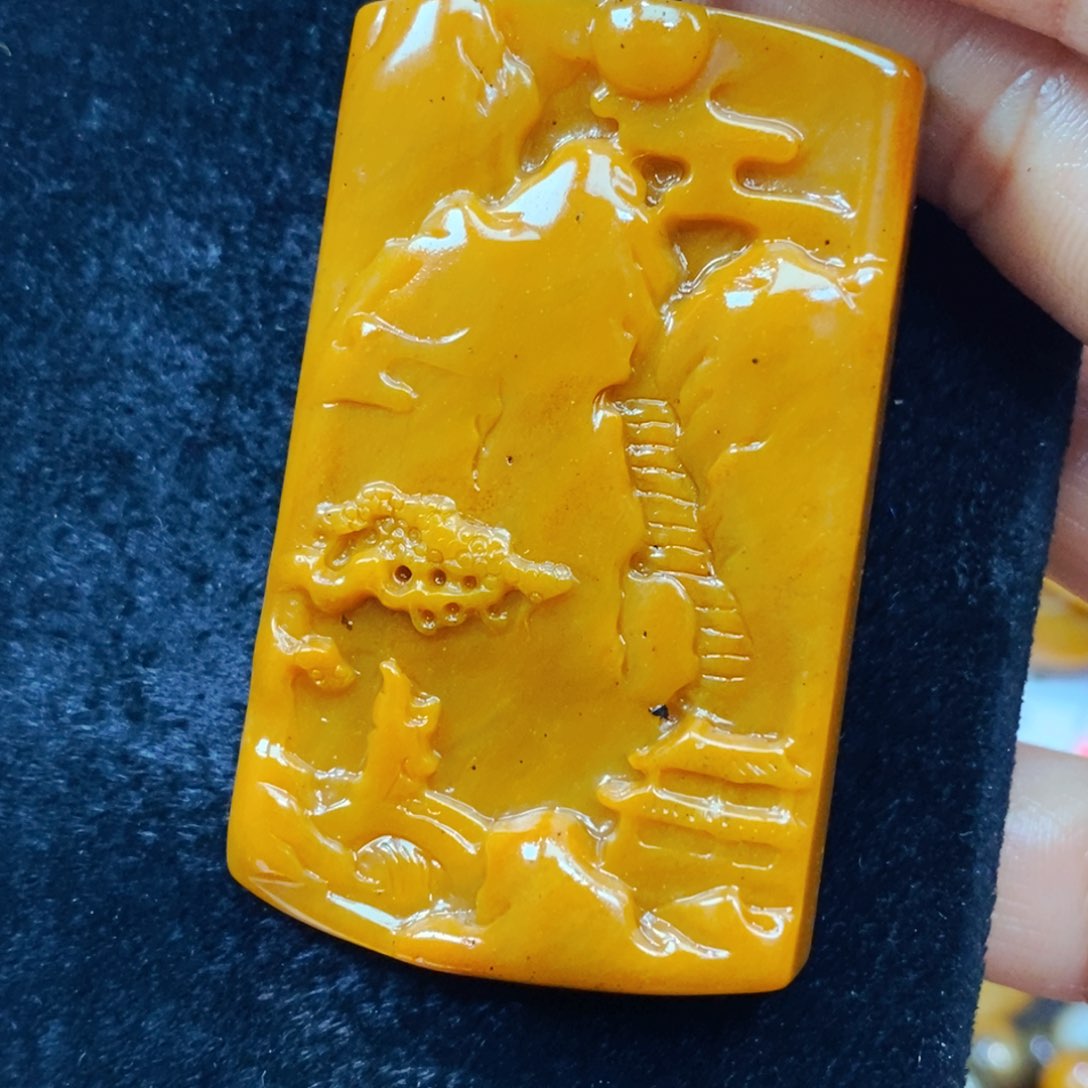 合金石英质玉（黄龙玉）珠宝半成品