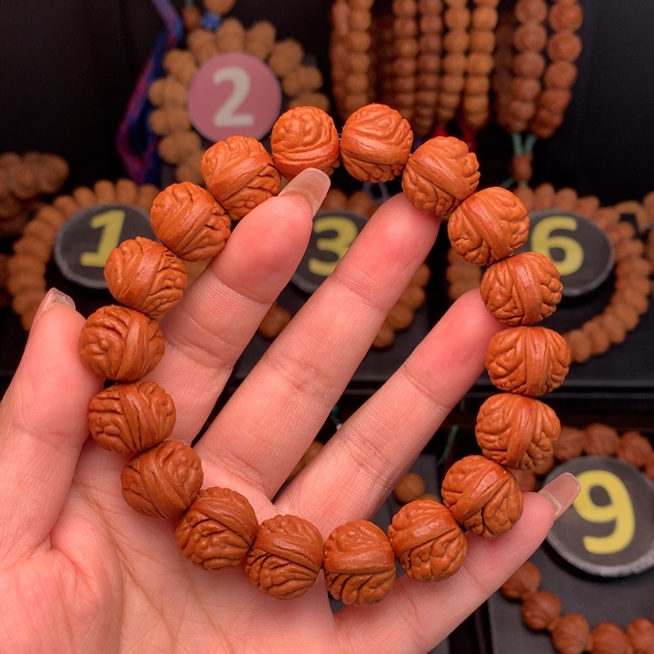 桃核吊坠1.6野生红皮荔枝手串